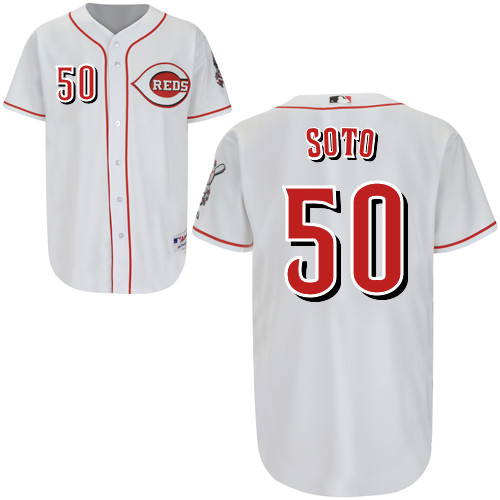 Neftali Soto #50 Youth Baseball Jersey-Cincinnati Reds Authentic Home White Cool Base MLB Jersey